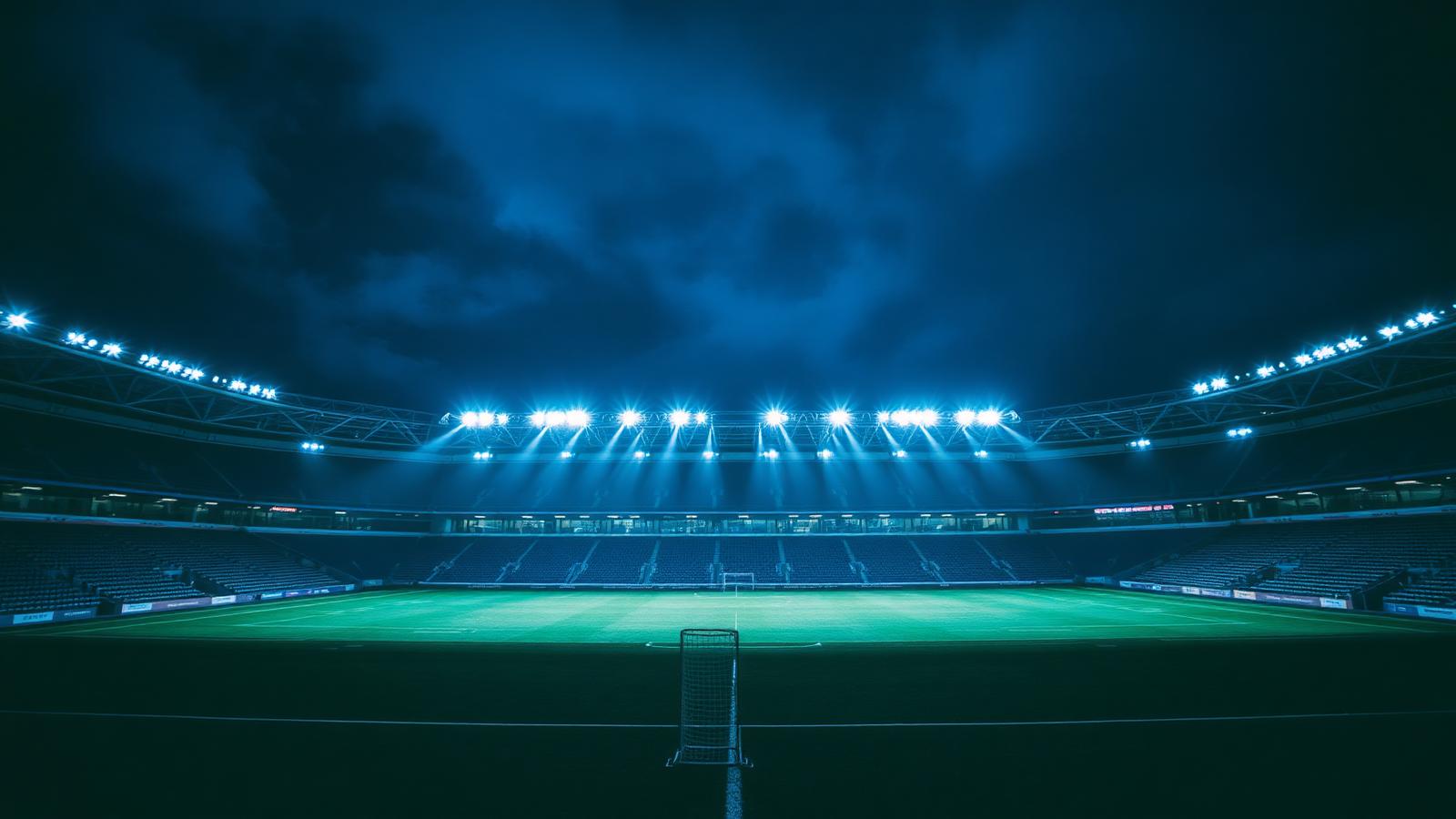 Estádio da Liga Regional em noite de jogo